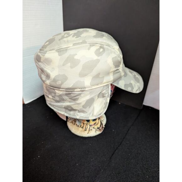 Rag & Bone Medium/Large Gray leopard Camo sherpa lined pilot bomber  hunt cap main image 3